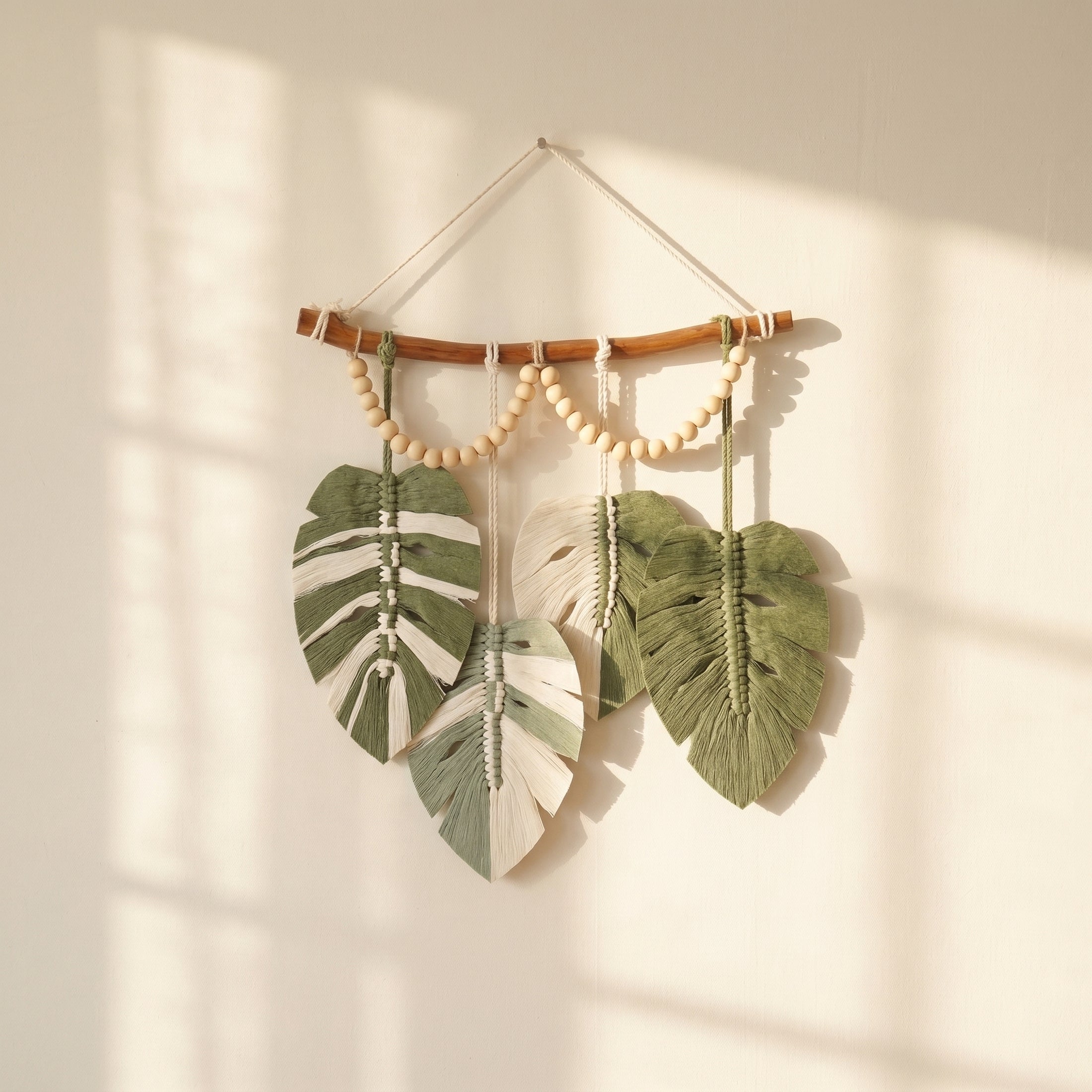 Macrame Leaves Wall Hanging Rustic Wall Decor for Boho L36