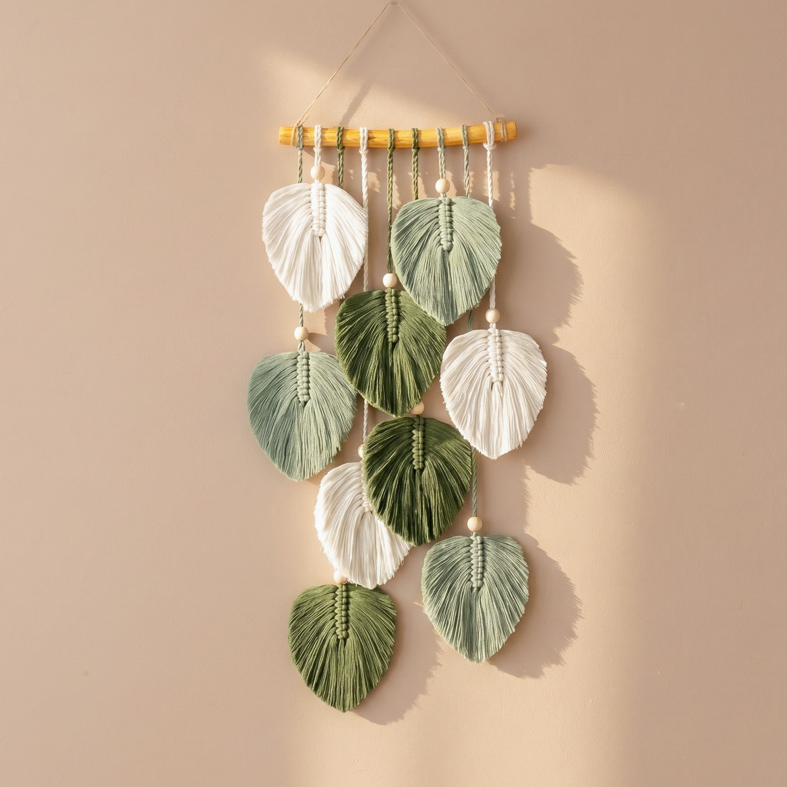 Macrame Leaves Wall Hanging Botanical Wall Decor for Boho L40