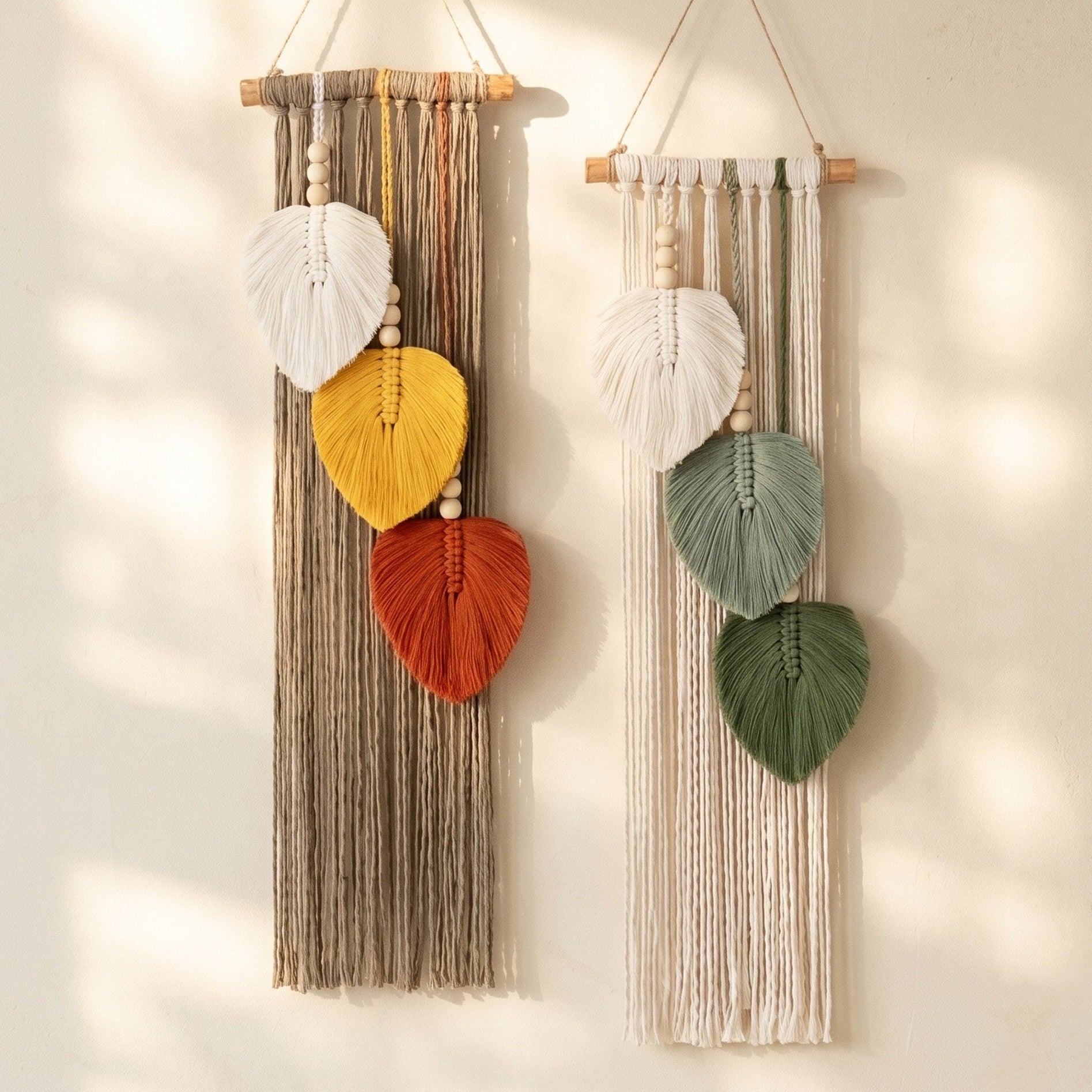 Macrame Leaves Wall Hanging Boho Wall Decor for Tropical Style V24