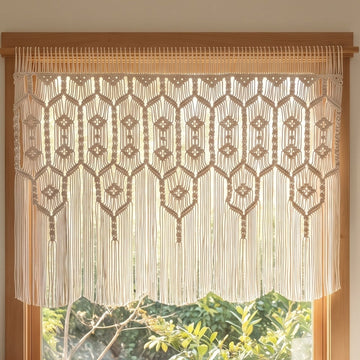 Macrame Curtain for Boho Room Decor and Window Hanging C31