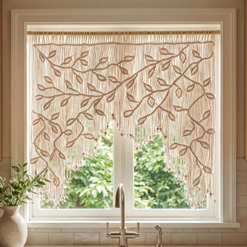 Macrame Curtain for Boho Room Divider and Privacy Screen C02
