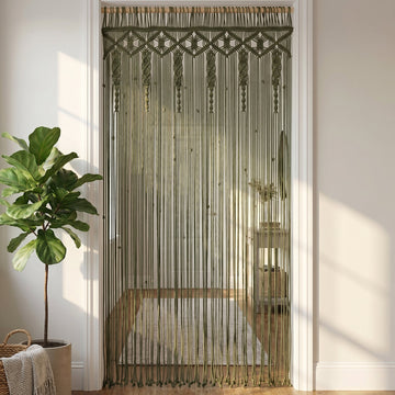 Macrame Curtain Bohemian Home Decor with Woven Curtain Panel C06