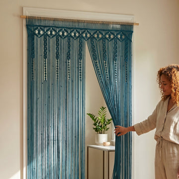 Macrame Curtain Boho Curtain for Decorative Room Divider C06