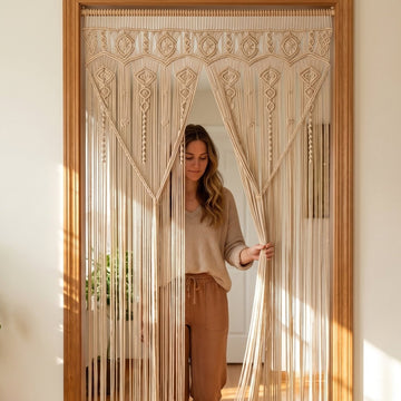 Macrame Curtain for Boho Doorway and Hanging Decor C26