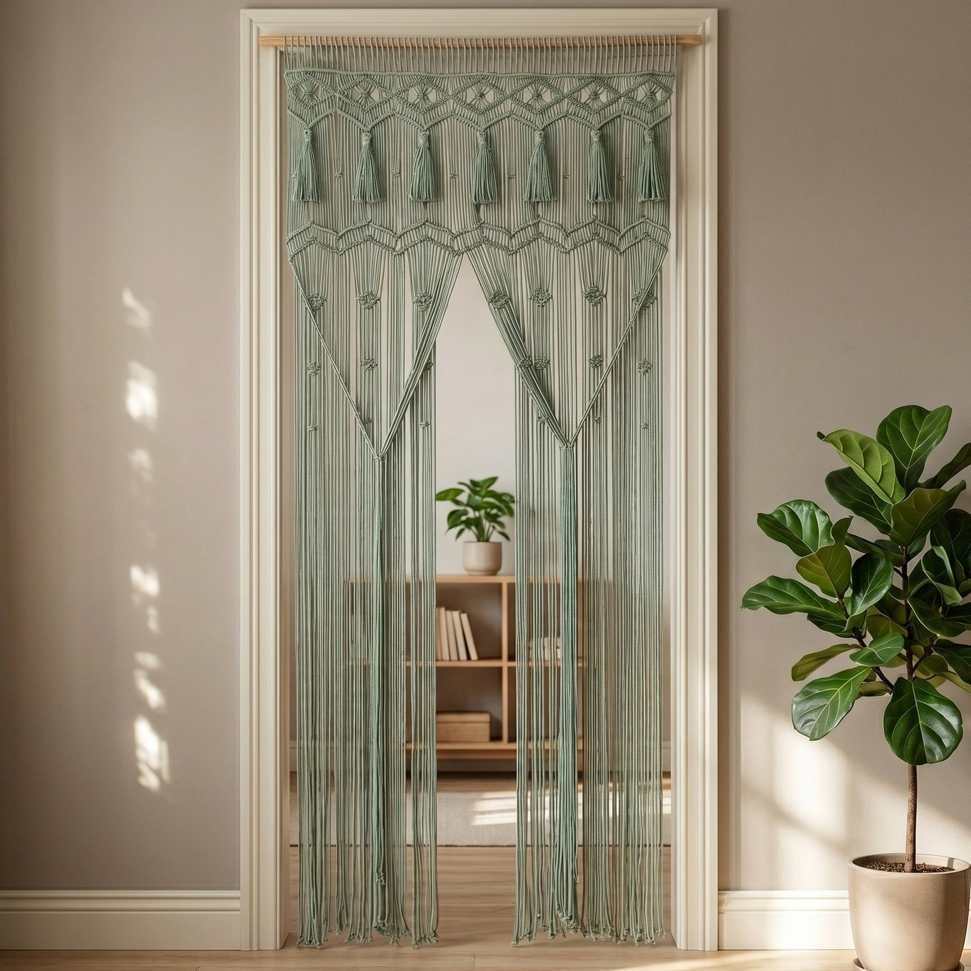 Macrame Curtain for Cozy Home Decor and Living Spaces C28