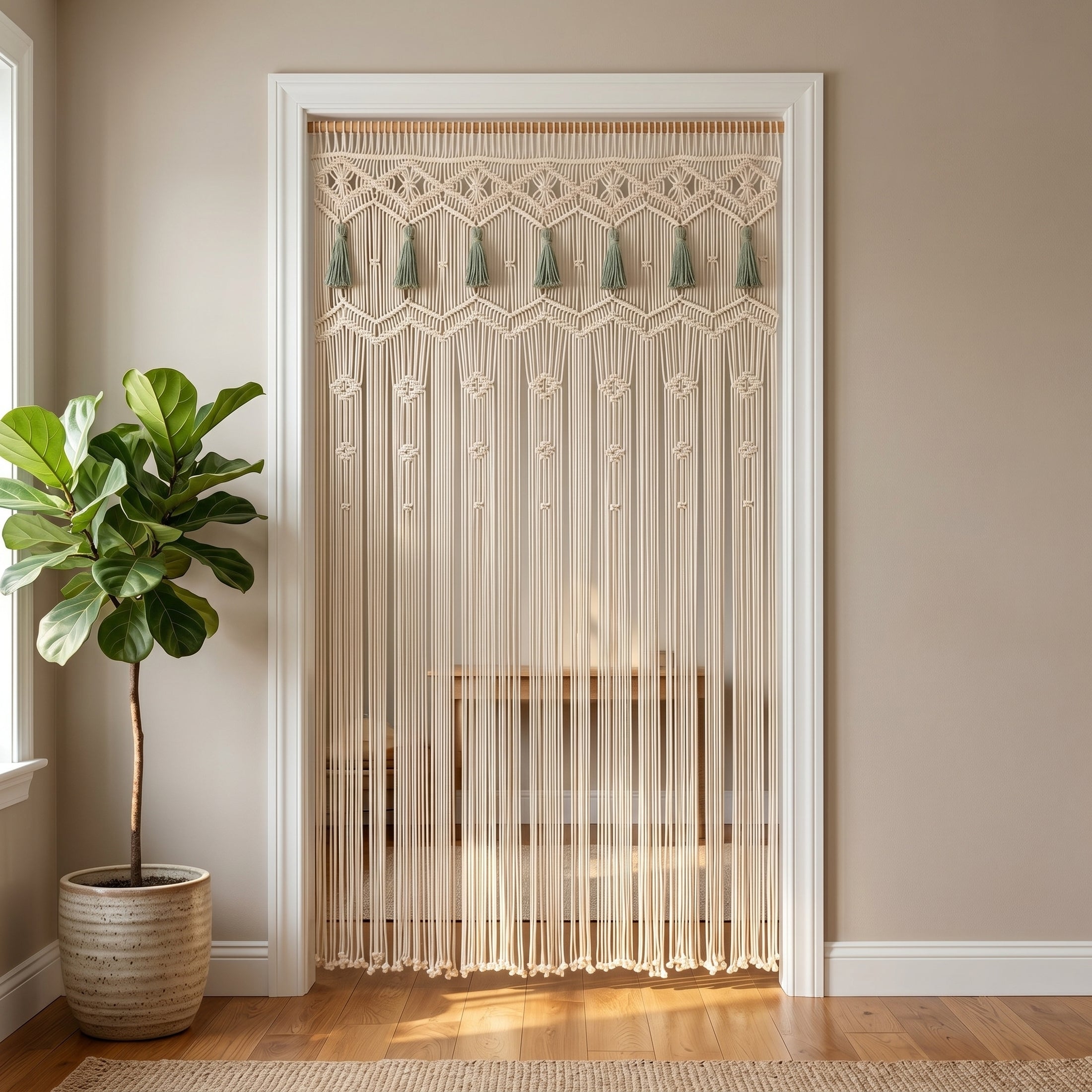 Macrame Curtain for Cozy Home Decor and Living Spaces C28