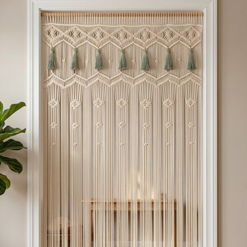 Macrame Curtain for Modern Boho Decor and Home Accents C28