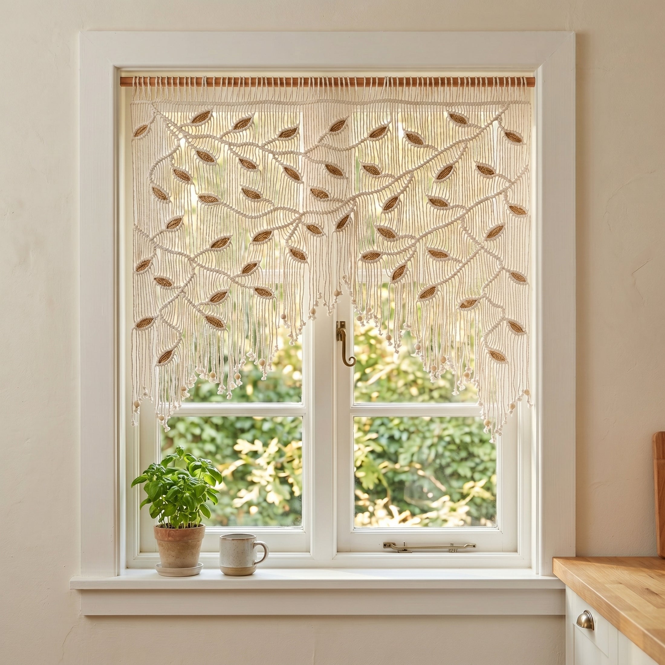 Macrame Curtain Bohemian Curtain for Decorative Spaces C18