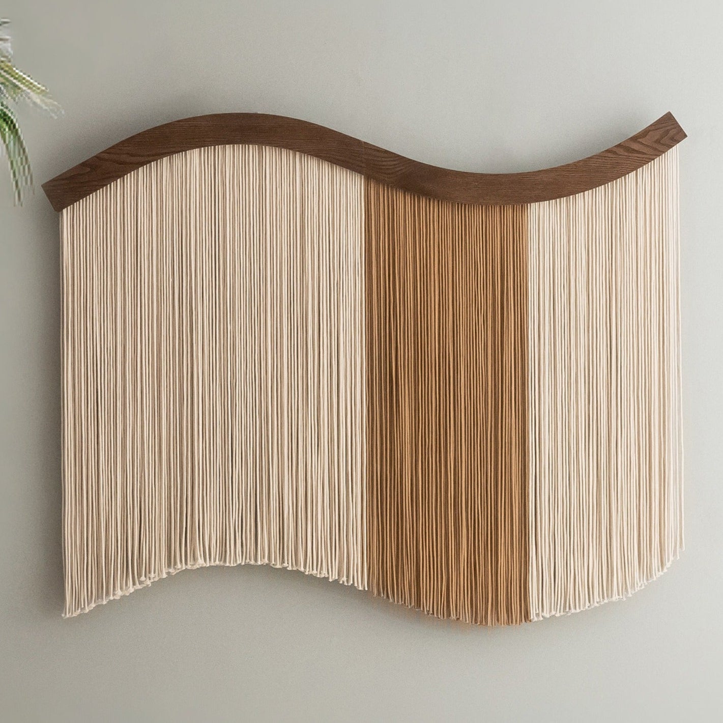 Minimalist Macrame Fiber Wall Hanging For Natural Warm Wall Accent