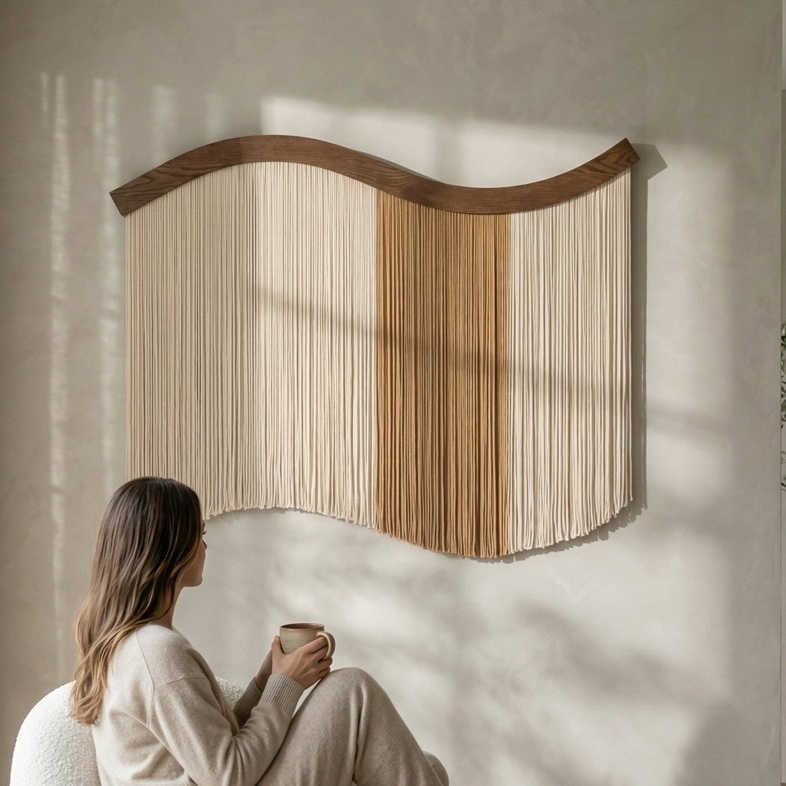Whispering Fiber Wall Hanging Modern Interior Wall Decor Art U05