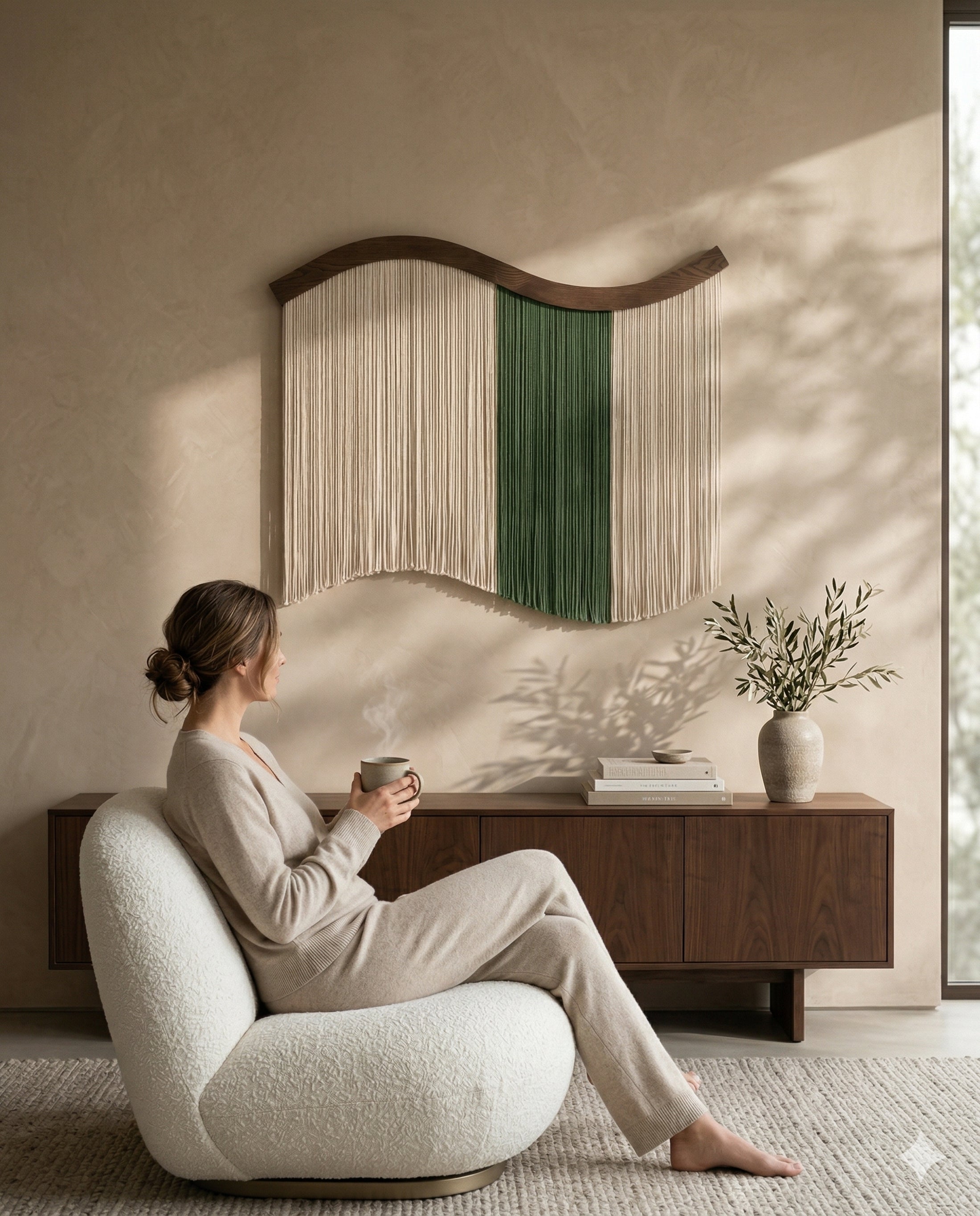 Whispering Fiber Wall Hanging Modern Wall Decor Minimalist Art U05