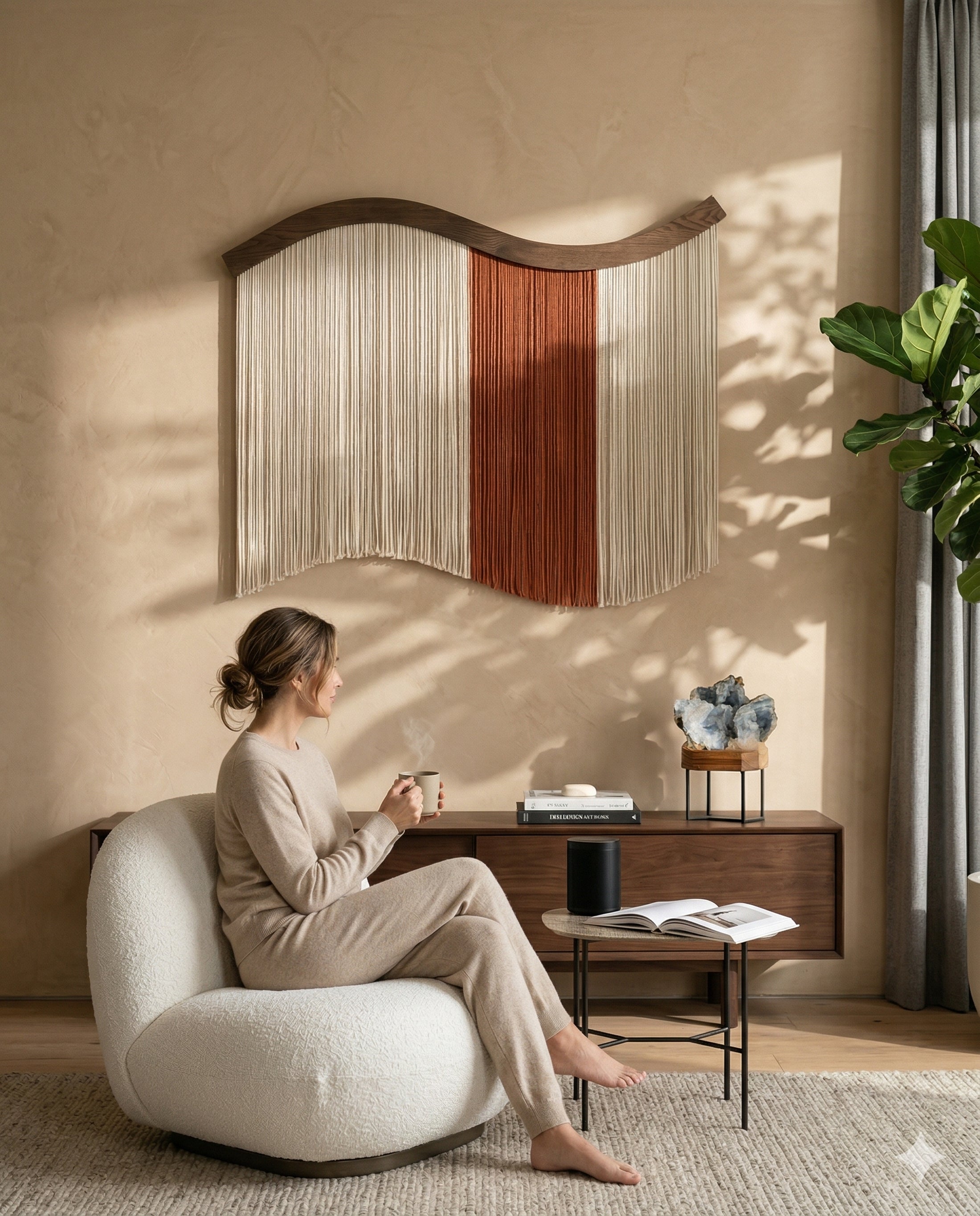 Whispering Fiber Wall Hanging Modern Interior Wall Decor Art U05