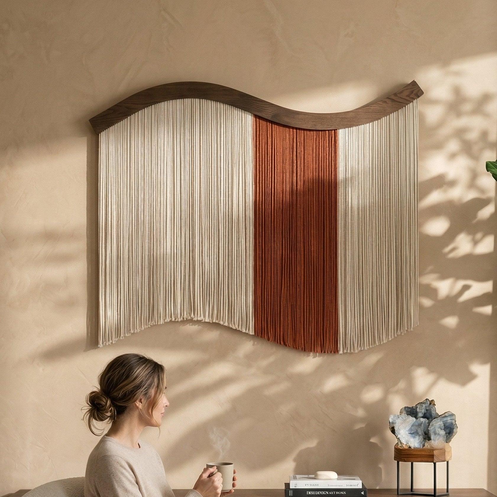 Whispering Fiber Wall Hanging Living Room Wall Decor Wabi Style U05