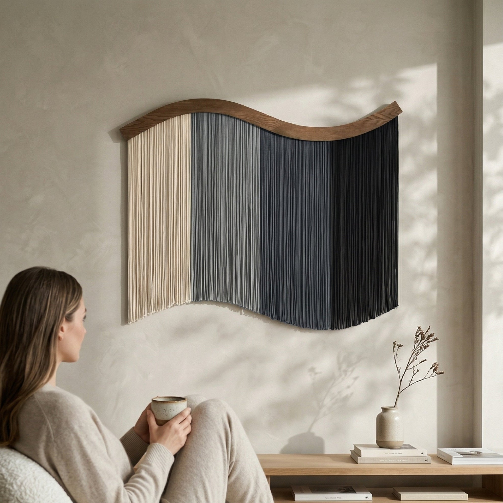 Four Seasons Wall Hanging Macrame Fiber for Rustic and Minimalist Decor U08