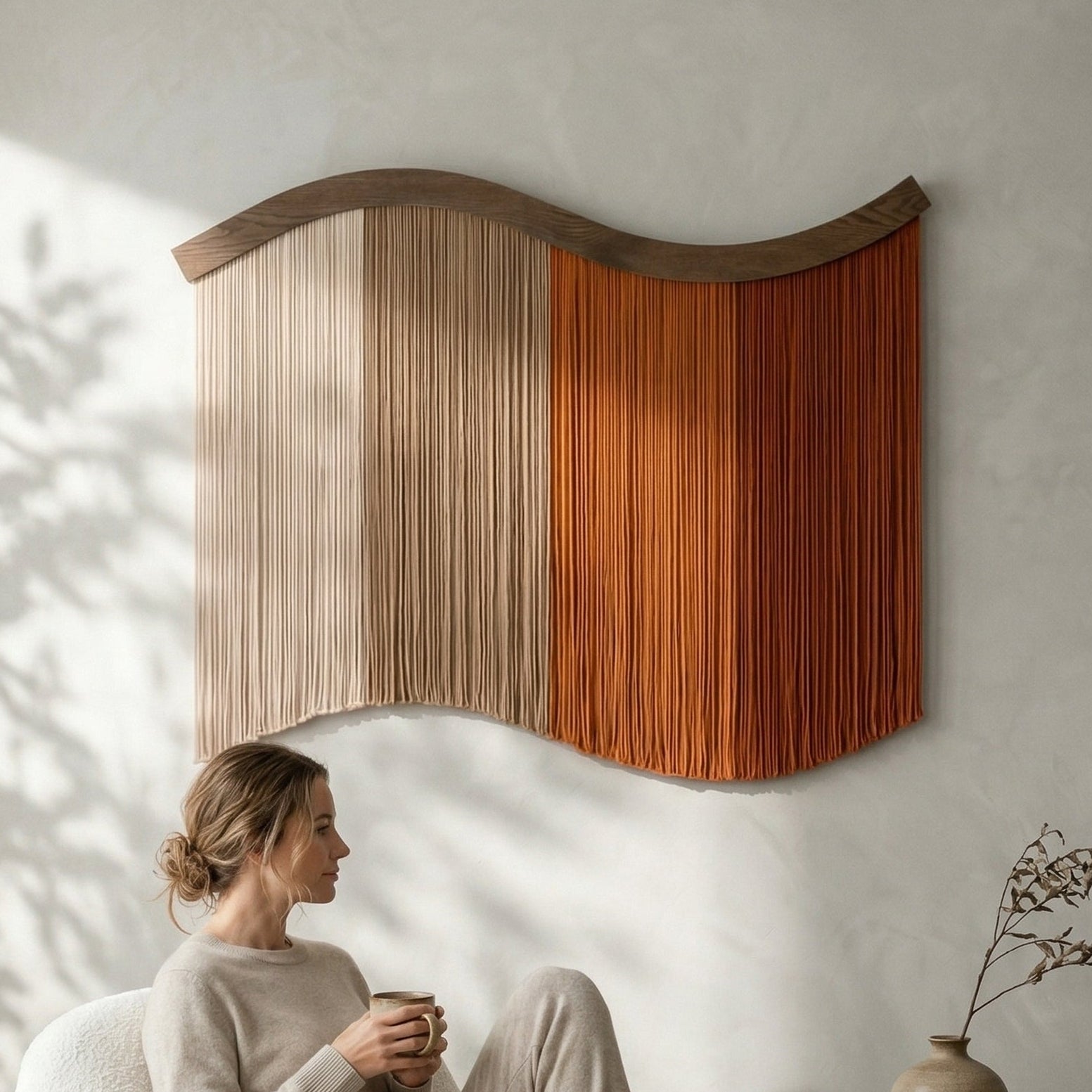 Four Seasons Wall Hanging Macrame Fiber for Rustic and Minimalist Decor U08