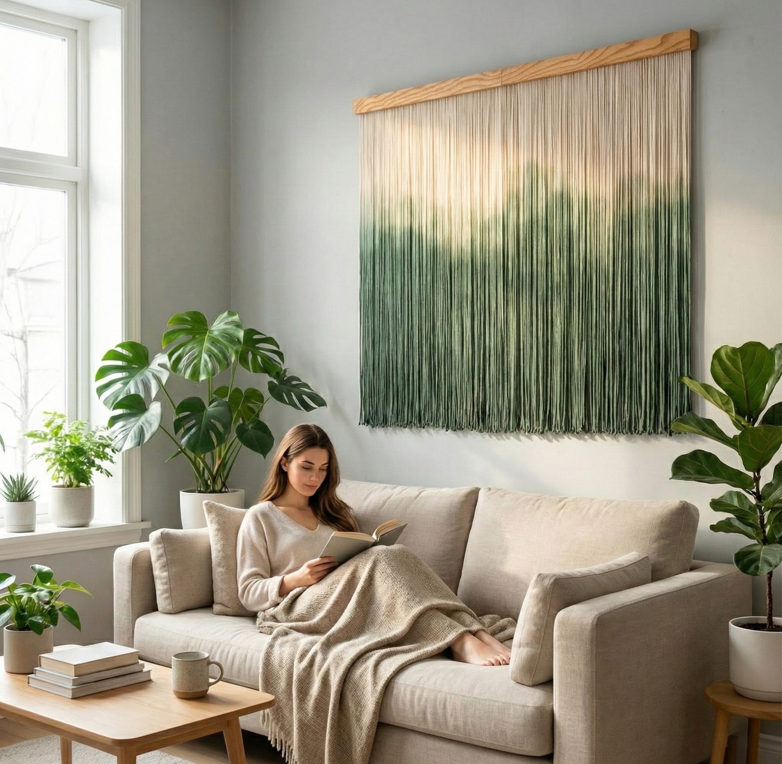 The Forest macrame wall hanging for rustic wall decor and macrame wall art U24