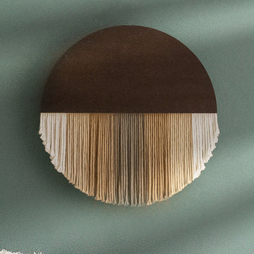 Lunar Memory Wall Hanging – Round Macrame Moon Art for Home V07