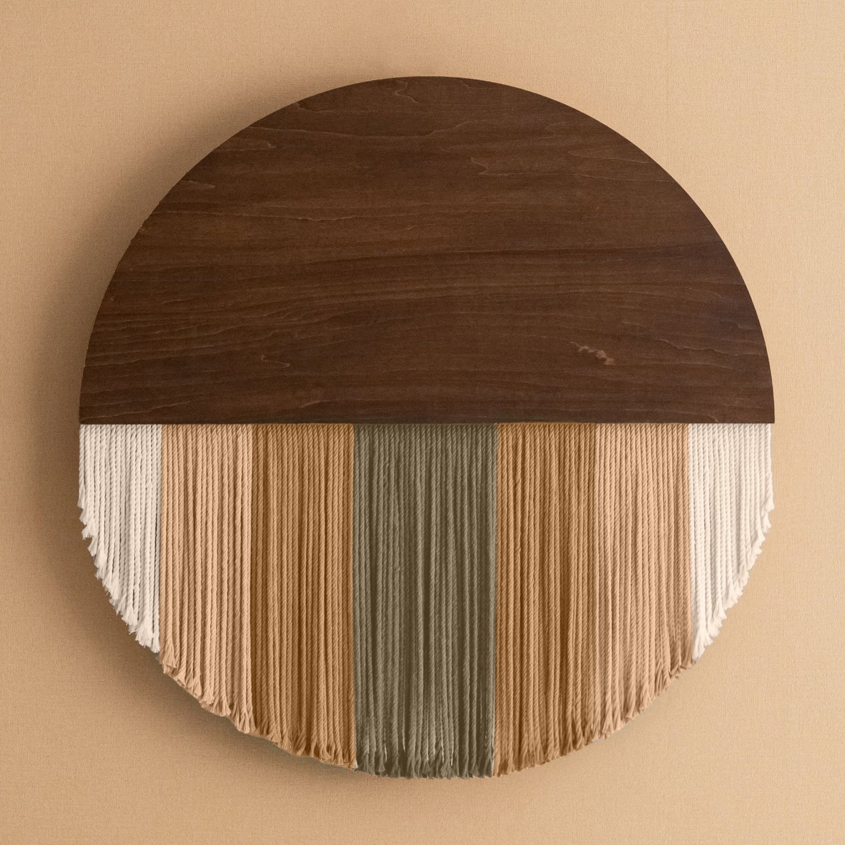 Round Fiber Wall Art for Modern Living Room