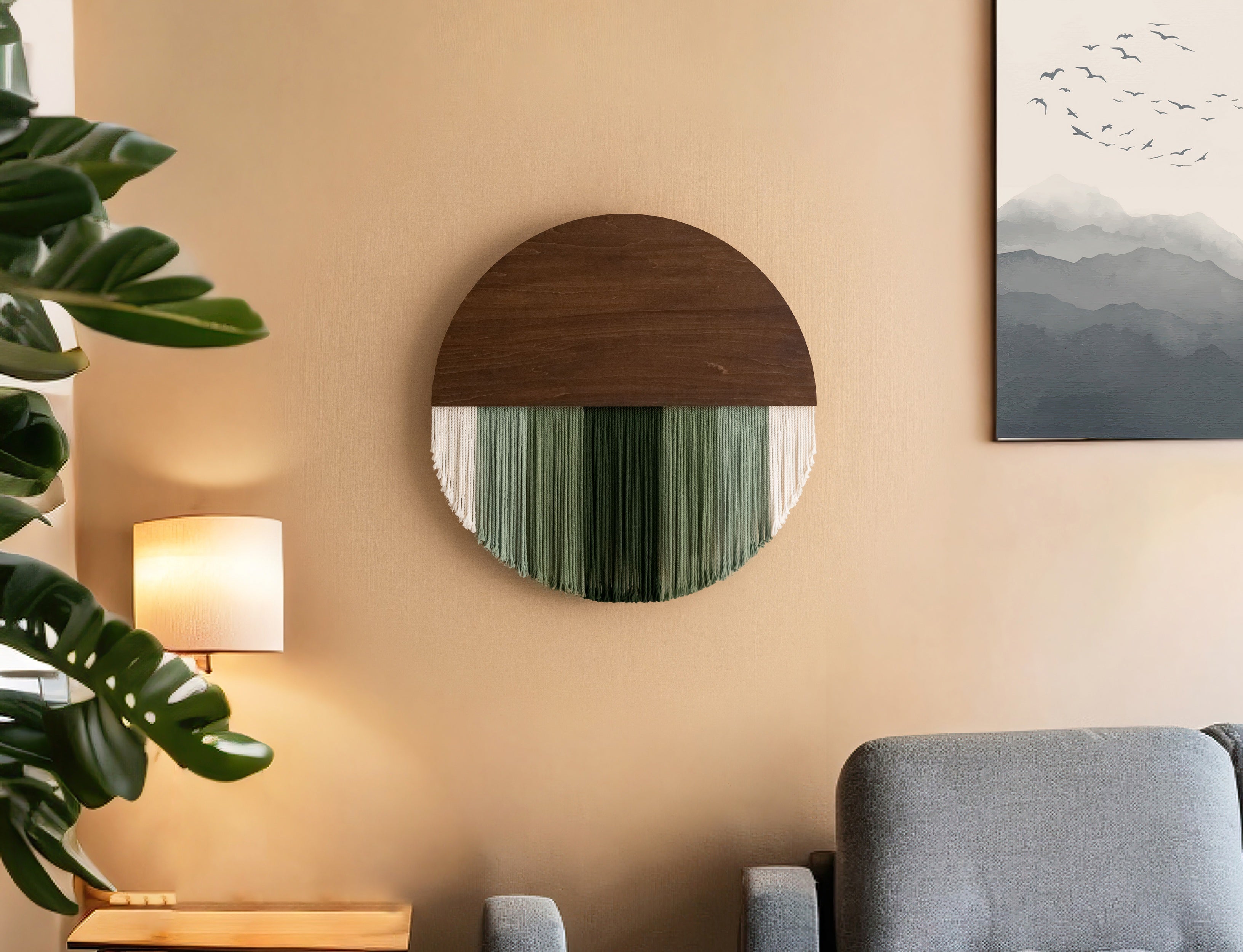 Lunar Memory Wall Hanging Art for Neutral Modern Interior Decor V07