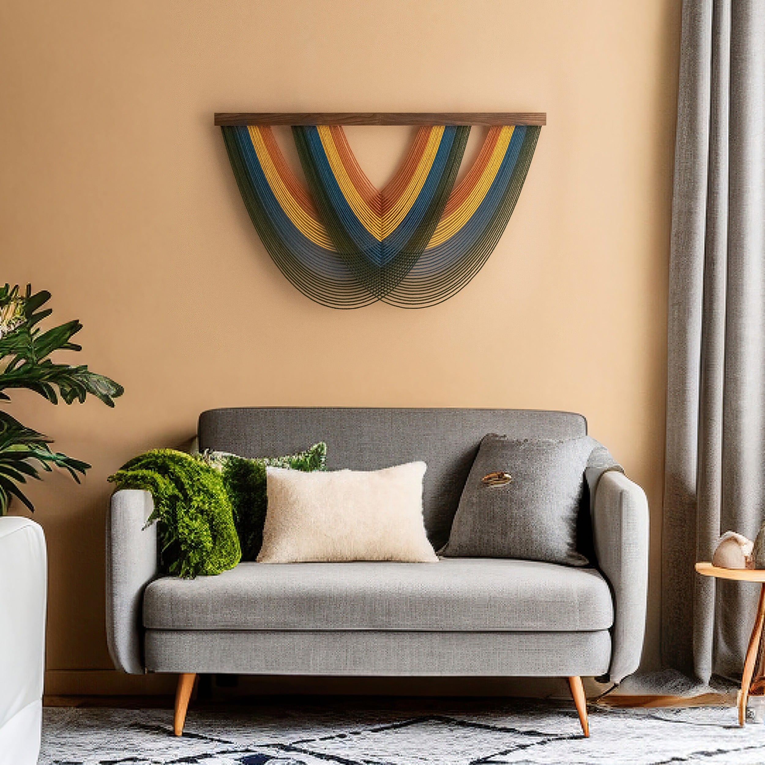 The Matrix Macrame Wall Hanging - Green Layered Decor V16