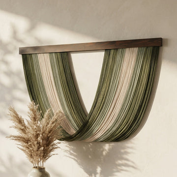 Zen Lines Macrame Wall Hanging Cotton for boho wall decor V34