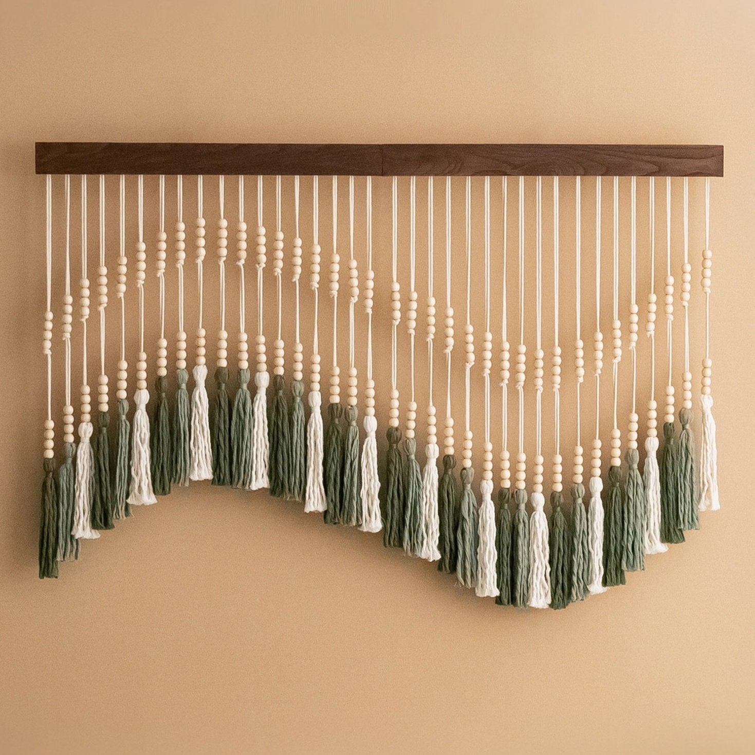 Melody Jellyfish - Macrame Tassel Wall Hanging with Wood Beads V55
