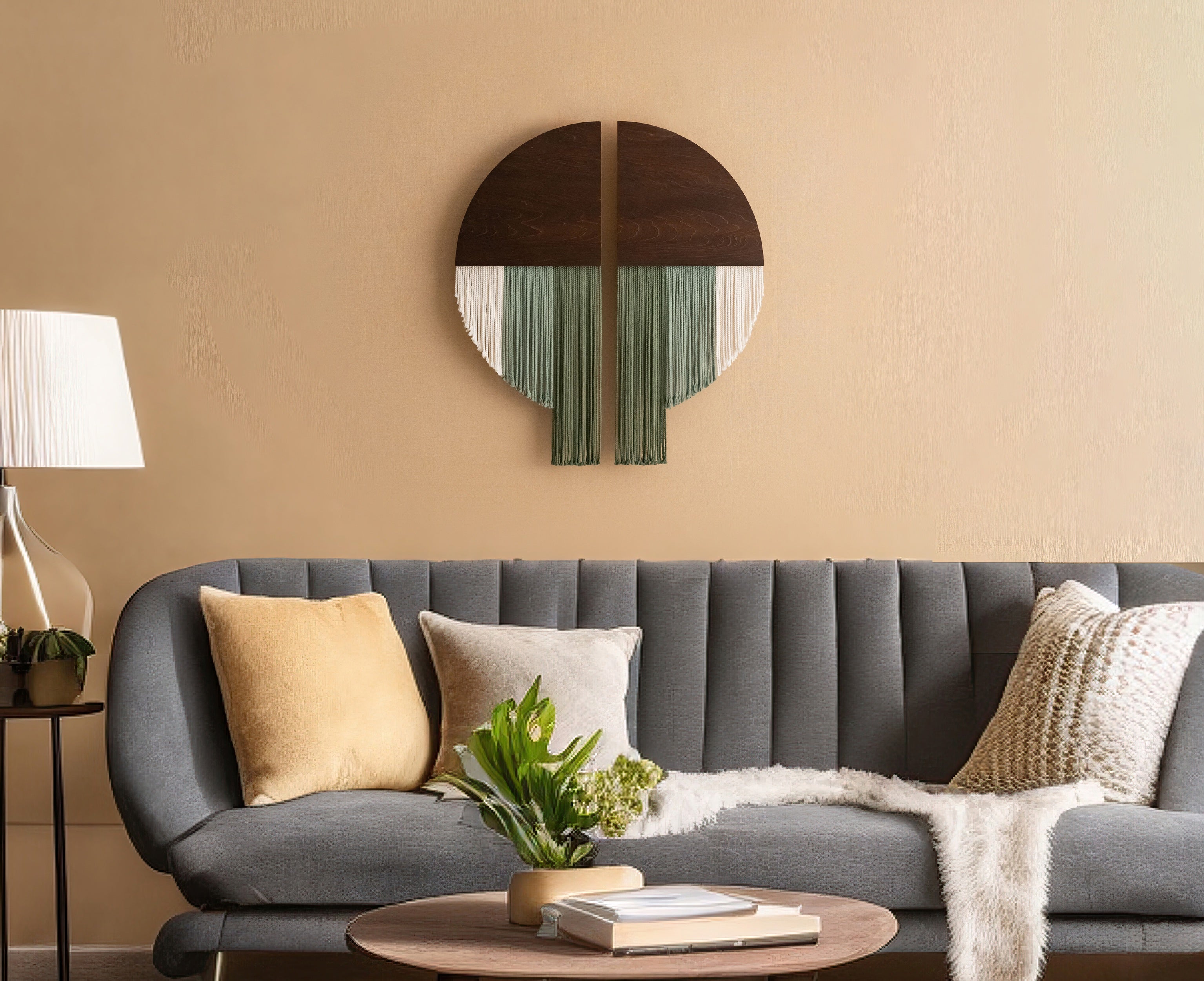 Soulmate Macrame Wall Hanging - Duo Half-Circle Decor V65