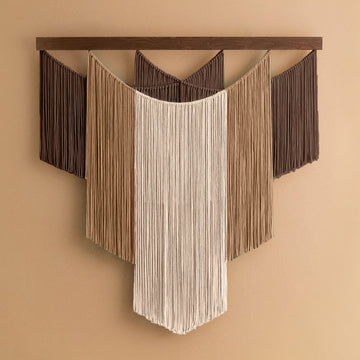 The Shield - Layered Macrame Jellyfish Wall Hanging in Earth Tones V83