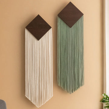 Diamond Drop - Geometric Minimalist Macrame Wall Hanging V87