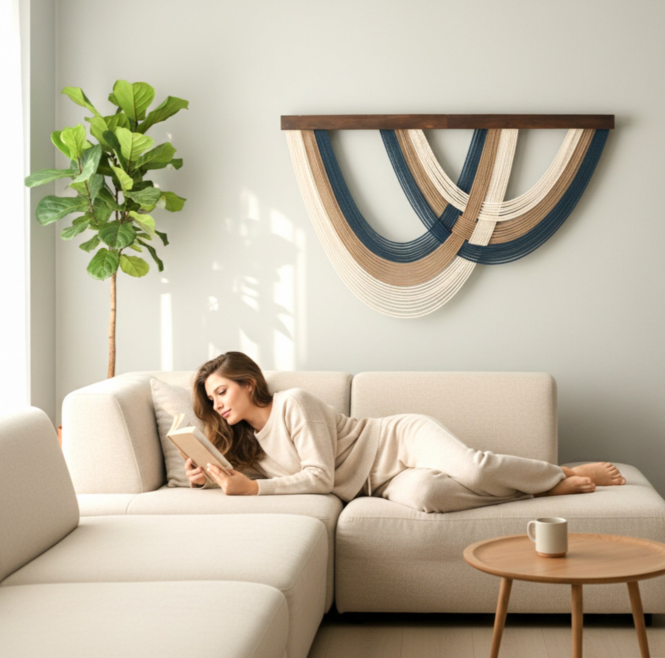 The Ocean Macrame Wall Hanging for Organic Modern Decor V91