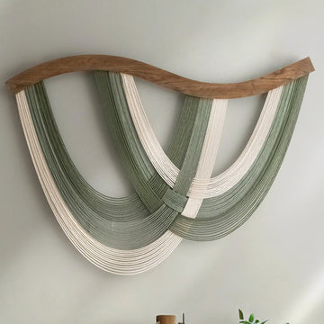The Flow Wall Hanging – Cotton Macrame Wave Art for Boho Decor V93