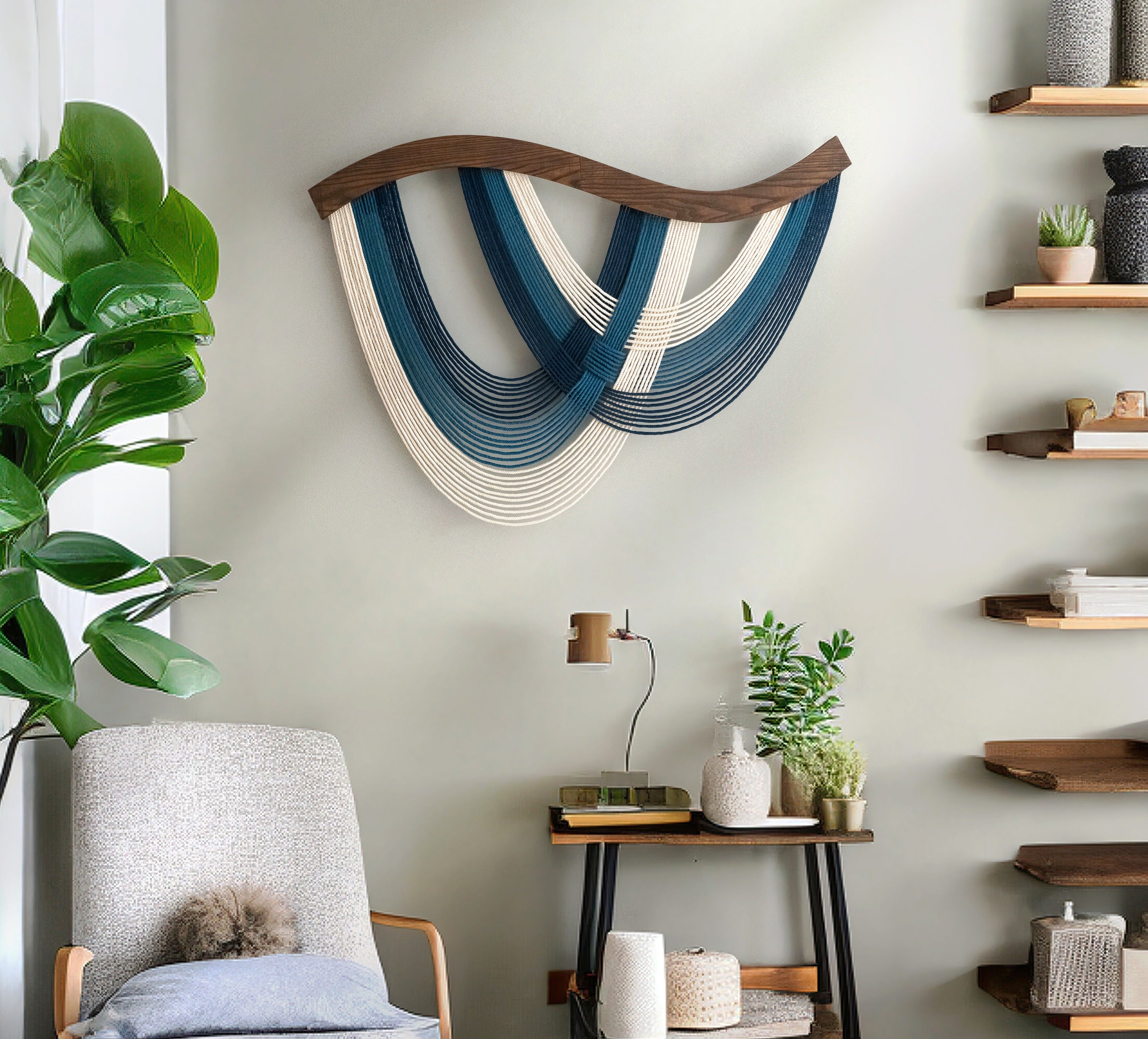 The Flow Wall Hanging Fiber Art for Living Room and Large Wall Decor V93