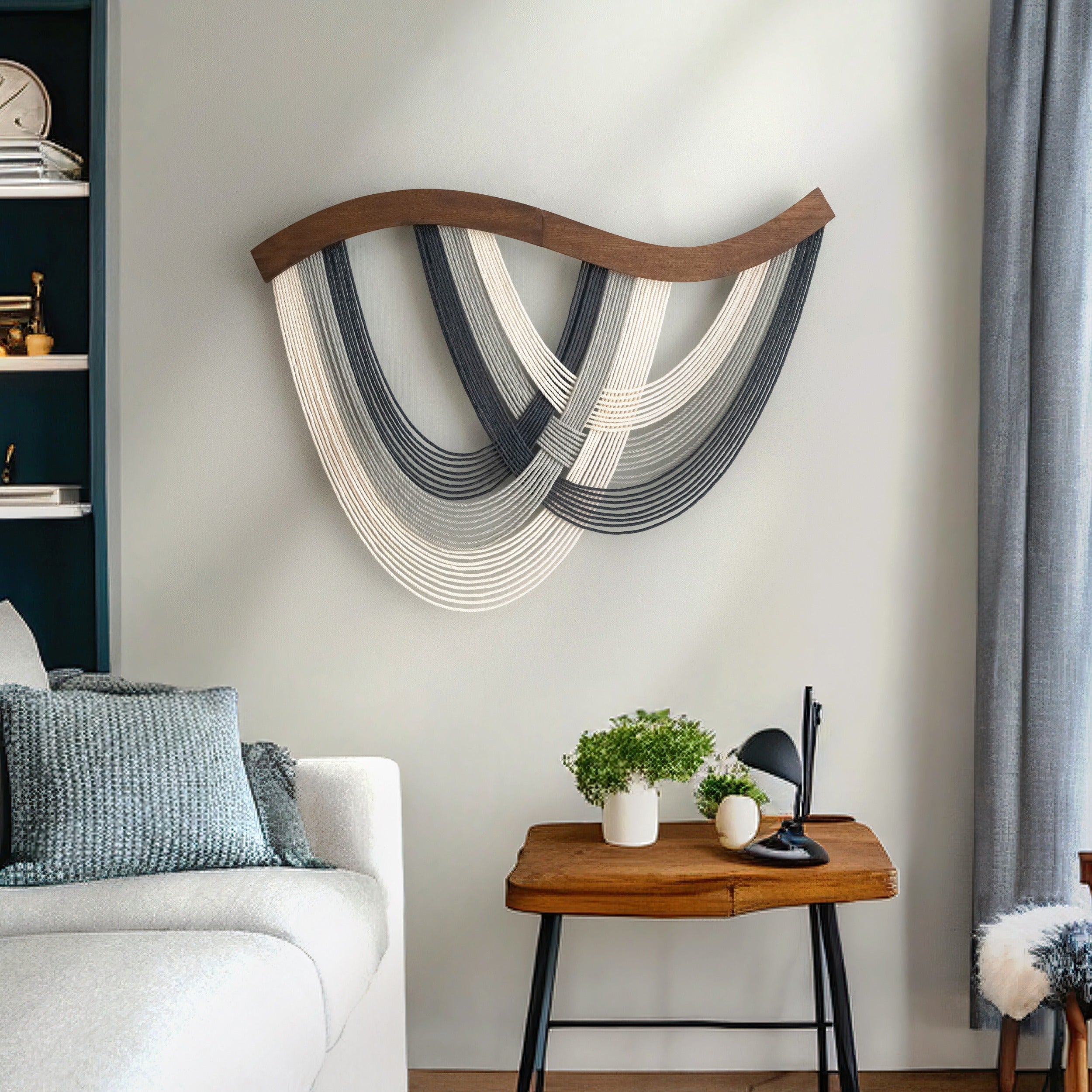 The Flow Wall Hanging – Cotton Macrame Wave Art for Boho Decor V93