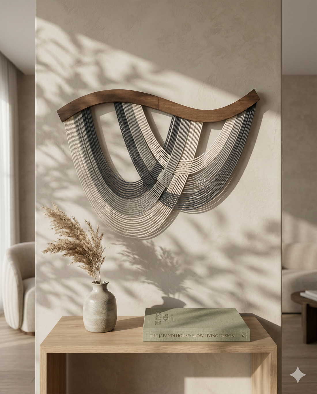 The Flow Wall Hanging for Home Decor and Abstract Neutral Art Accent V93