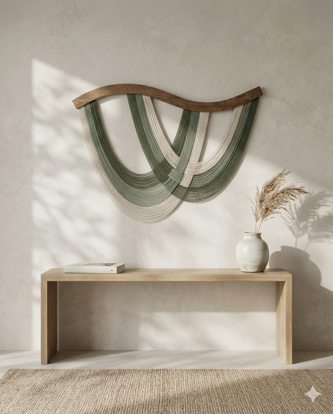 The Flow Wall Hanging – Cotton Macrame Wave Art for Boho Decor V93