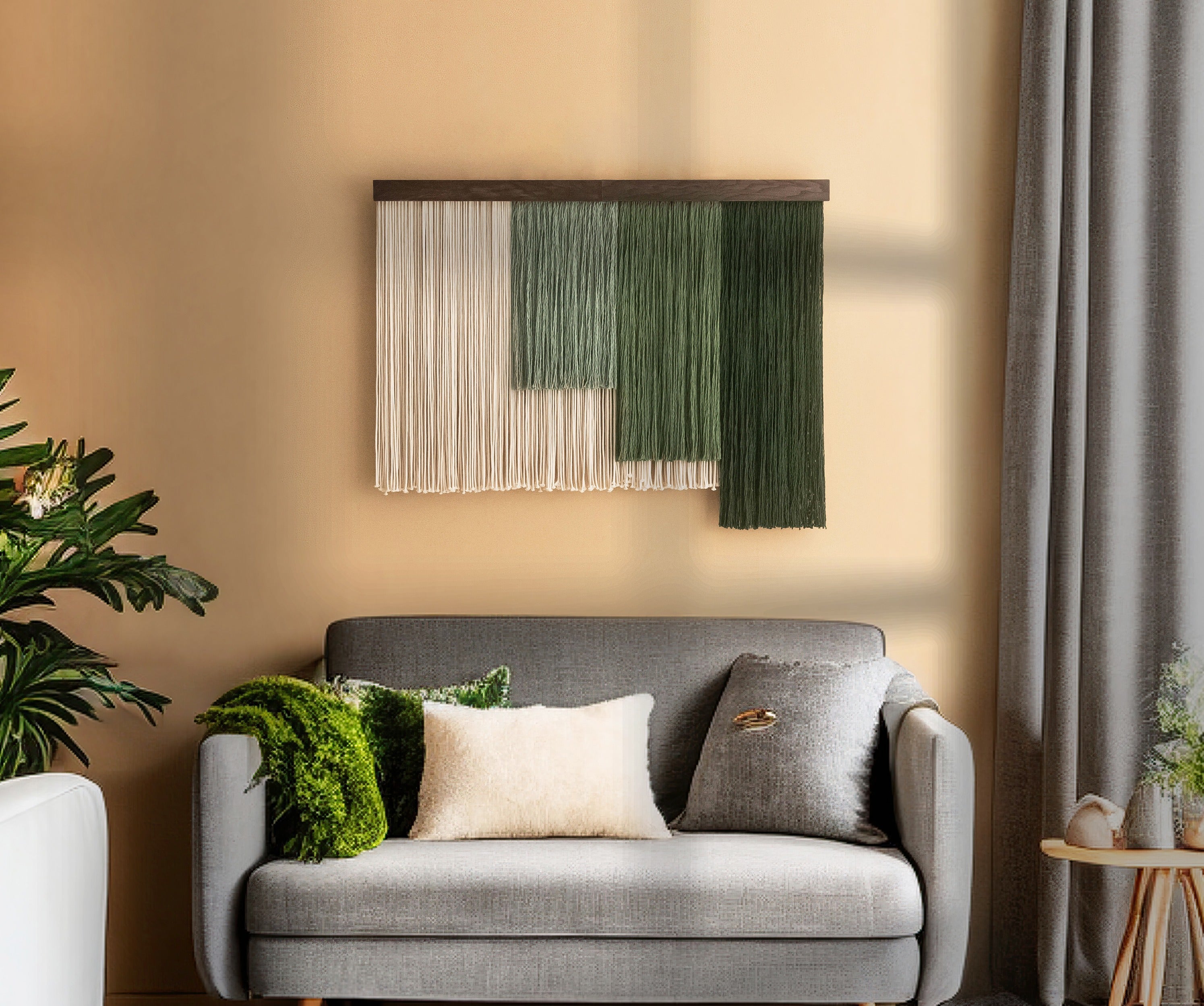 Shades of Zen Wall Hanging – Large Handmade Neutral Decor V97