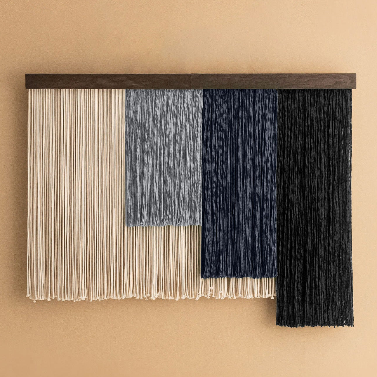 Shades of Zen Wall Hanging – Large Handmade Neutral Decor V97