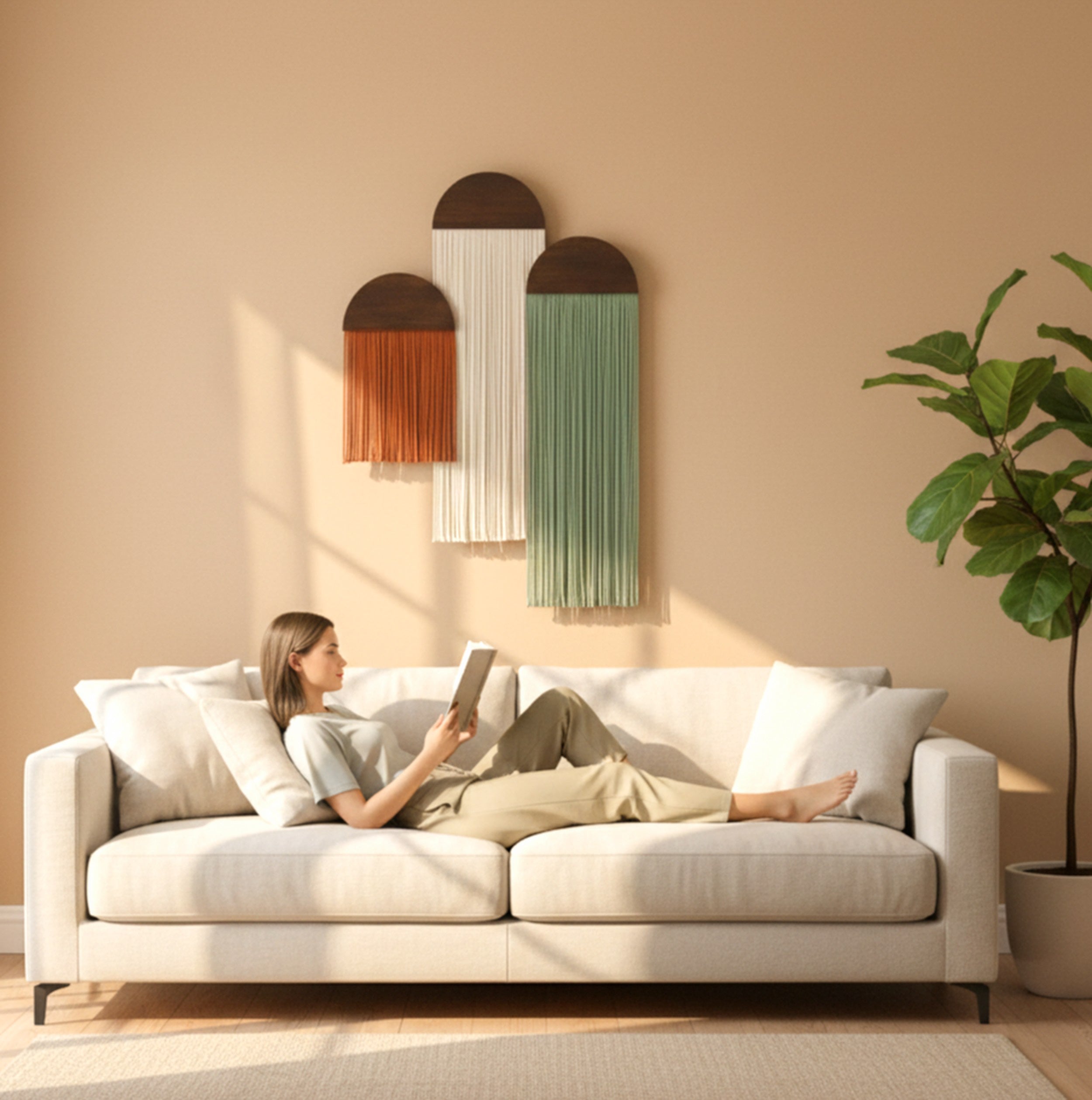 The Half Moon Wall Hanging - Boho Wall Decor W21