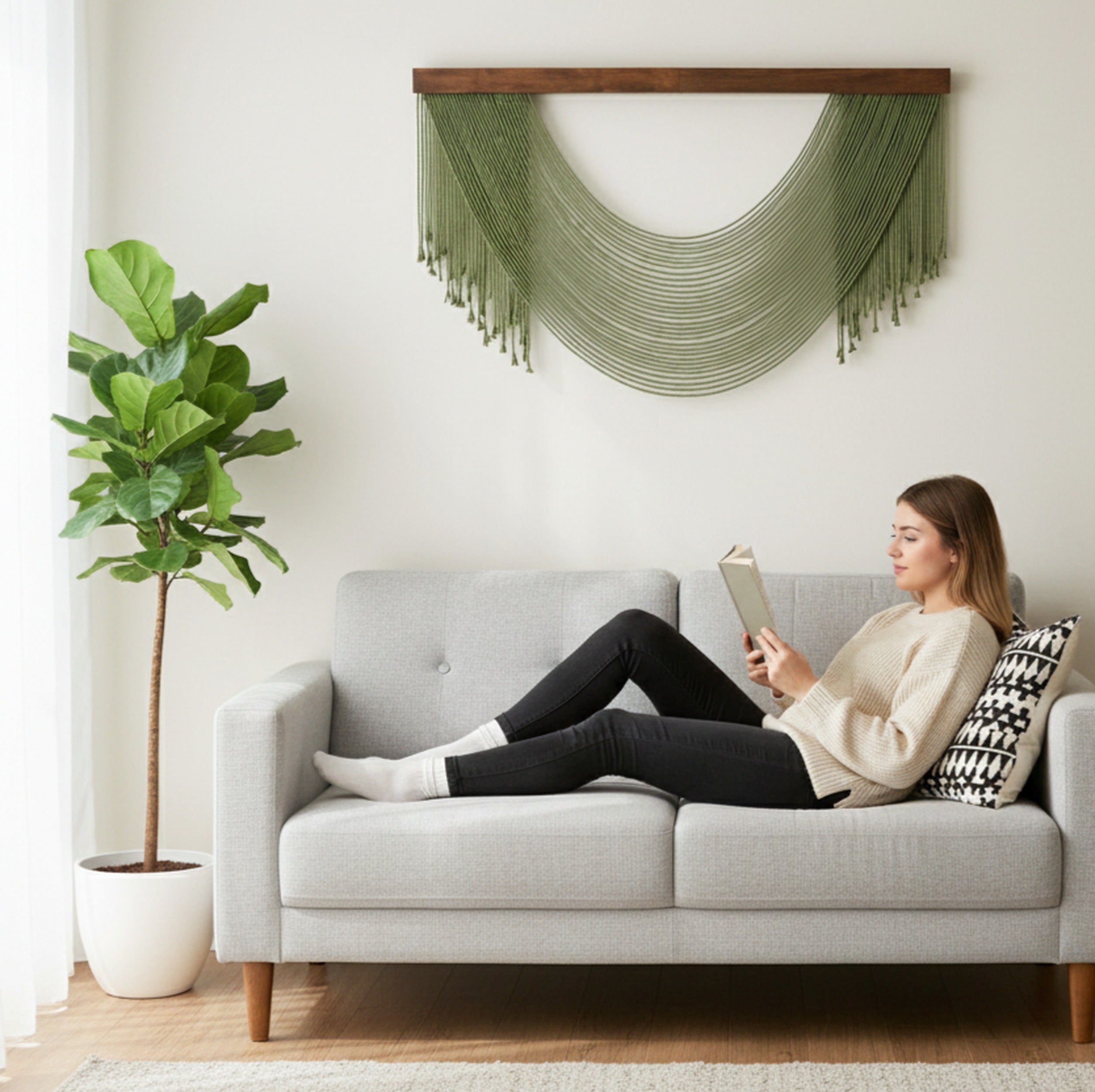 The Grace Macrame Wall Hanging – Boho Fiber Art for Modern Decor V58