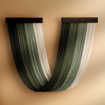 Milky Way Jellyfish - U-Shaped Macrame Wall Hanging in Earthy Green W59