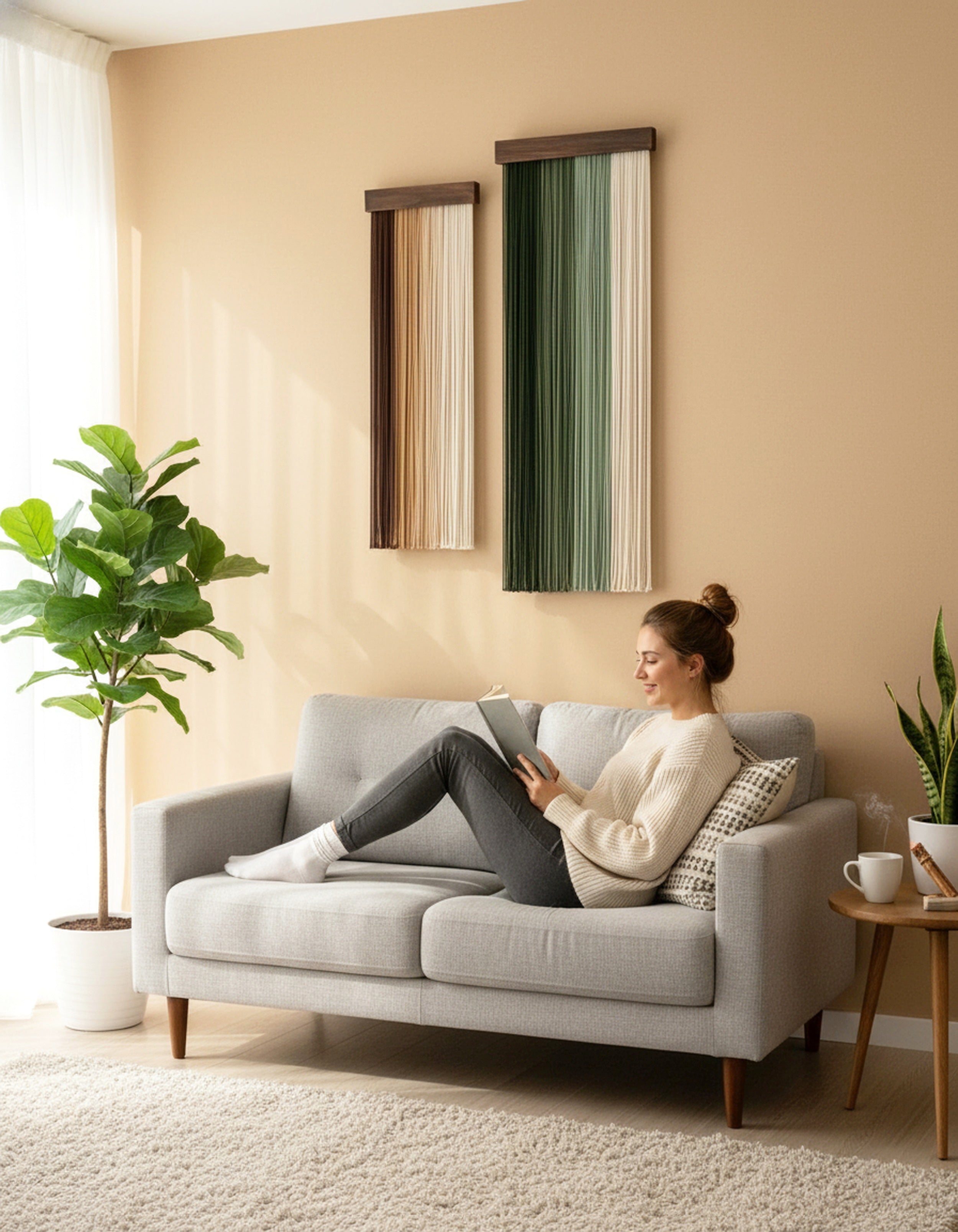 The Fade Macrame Wall Hanging - Vertical Gradient Decor W76