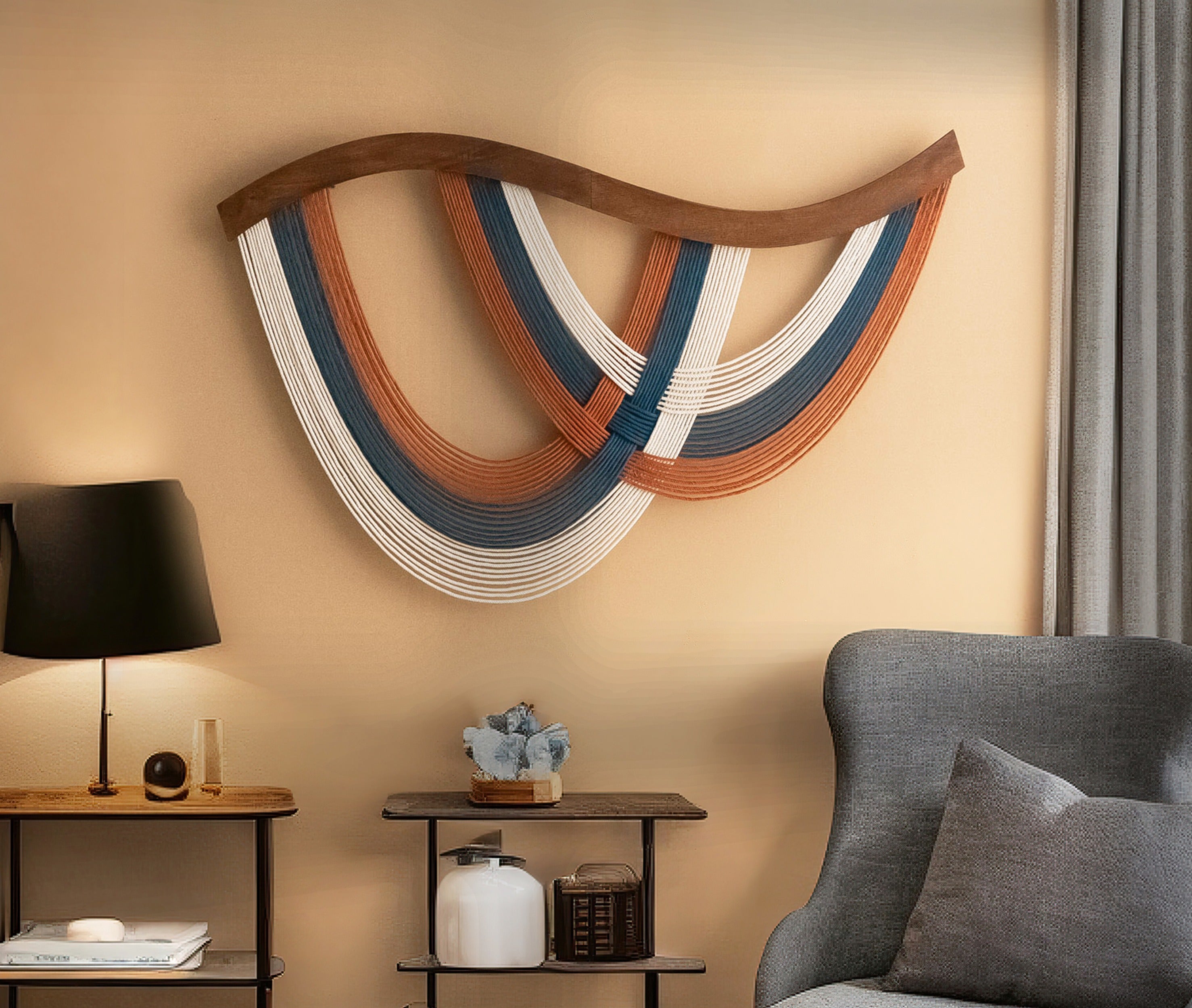 The Flow Wall Hanging for Home Decor and Abstract Neutral Art Accent V93