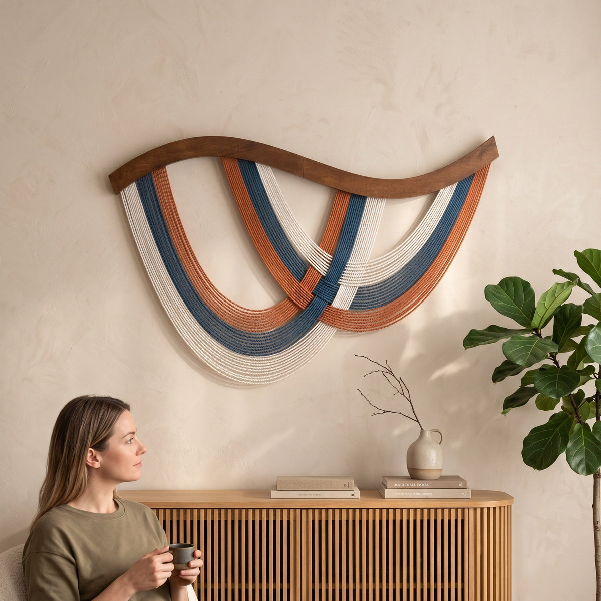 The Flow Wall Hanging Fiber for Home Decor and Macrame Wall Hanging Art V93
