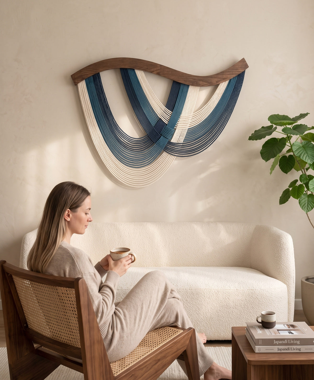 The Flow Wall Hanging Fiber Art for Living Room and Large Wall Decor V93