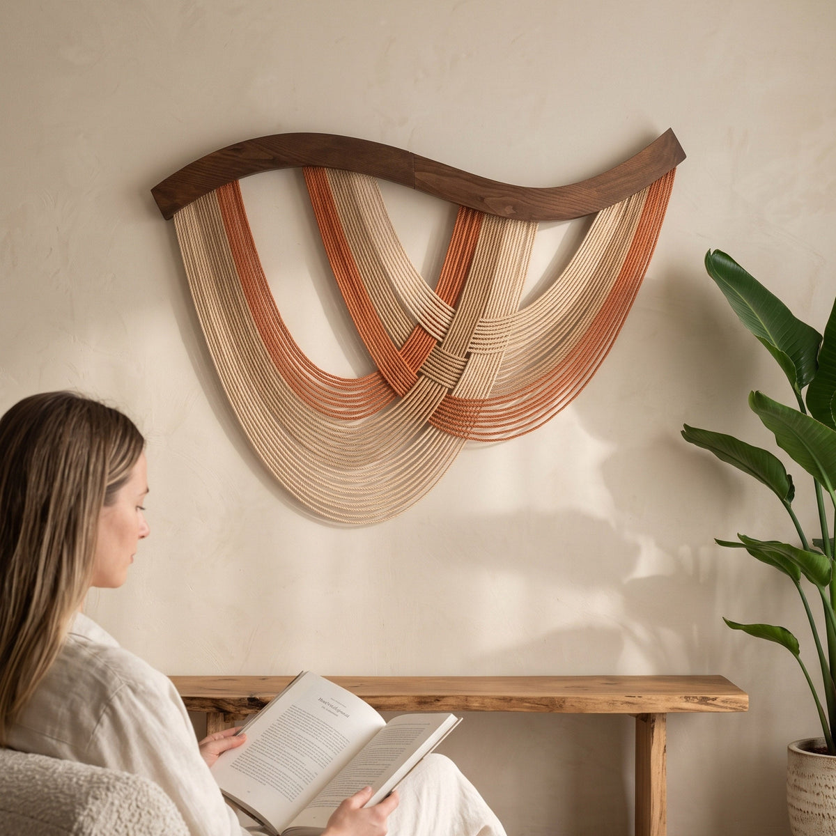 The Flow Wall Hanging Fiber Decor for Boho Homes and Vertical Wall Art Lovers V93