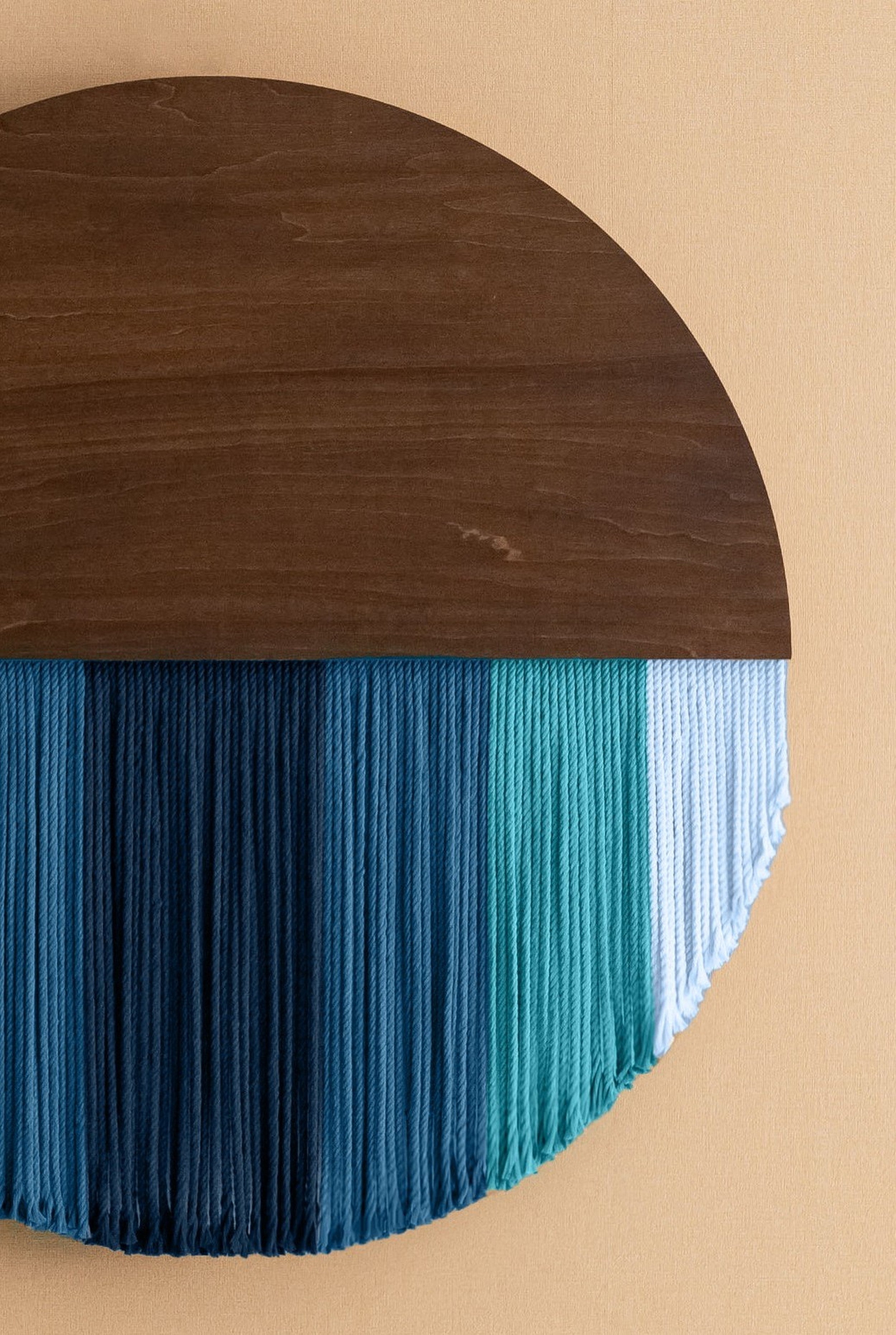 Lunar Memory Wall Hanging – Round Boho Macrame Art for Home V07