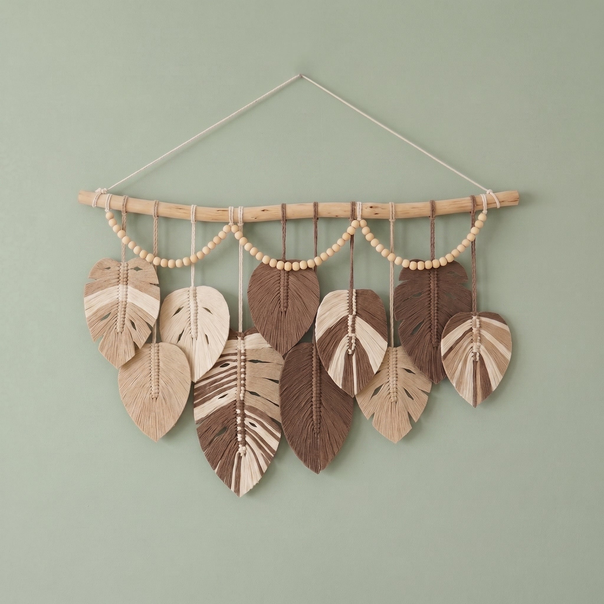 Macrame Leaves Wall Hanging Rustic Wall Decor for Boho L36