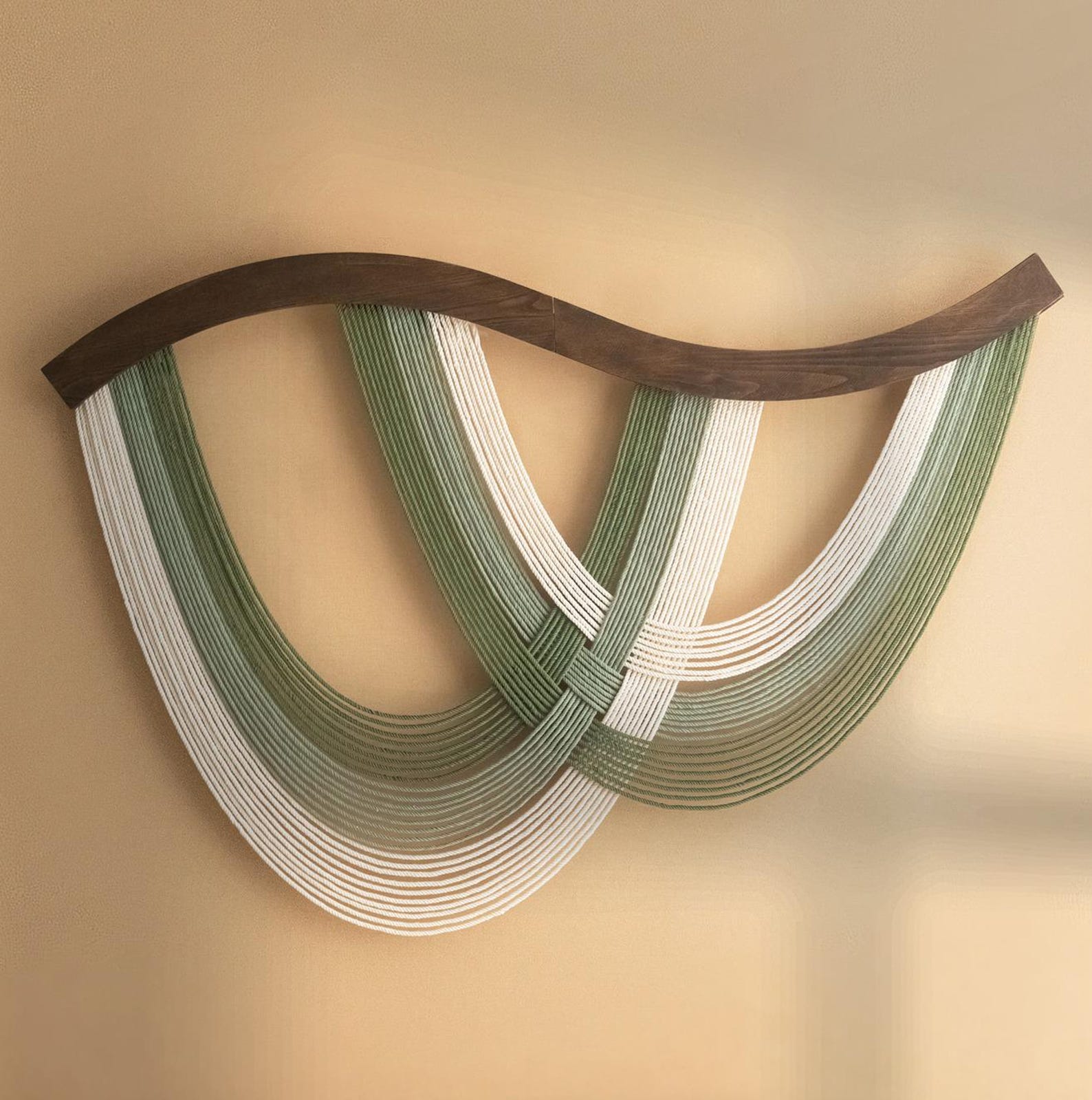 The Flow Wall Hanging – Cotton Macrame Wave Art for Boho Decor V93