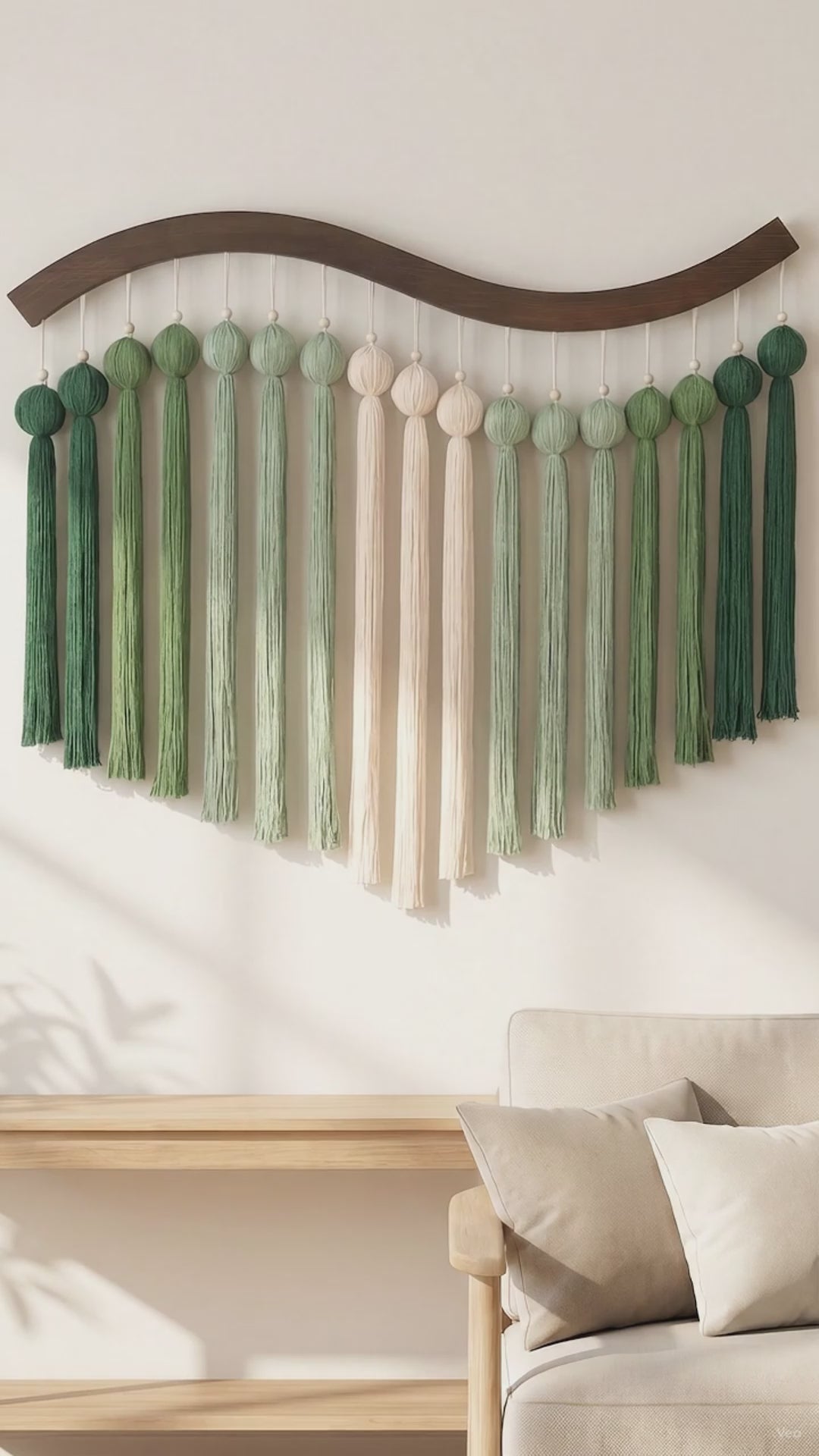 Rhythm Arc Fiber Wall Hanging Fiber Woven Wall Art for Home U47