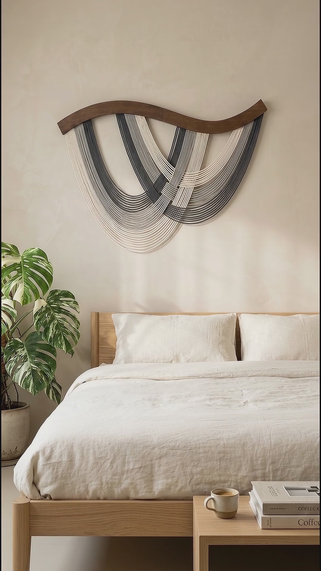 The Flow Wall Hanging for Home Decor and Abstract Neutral Art Accent V93